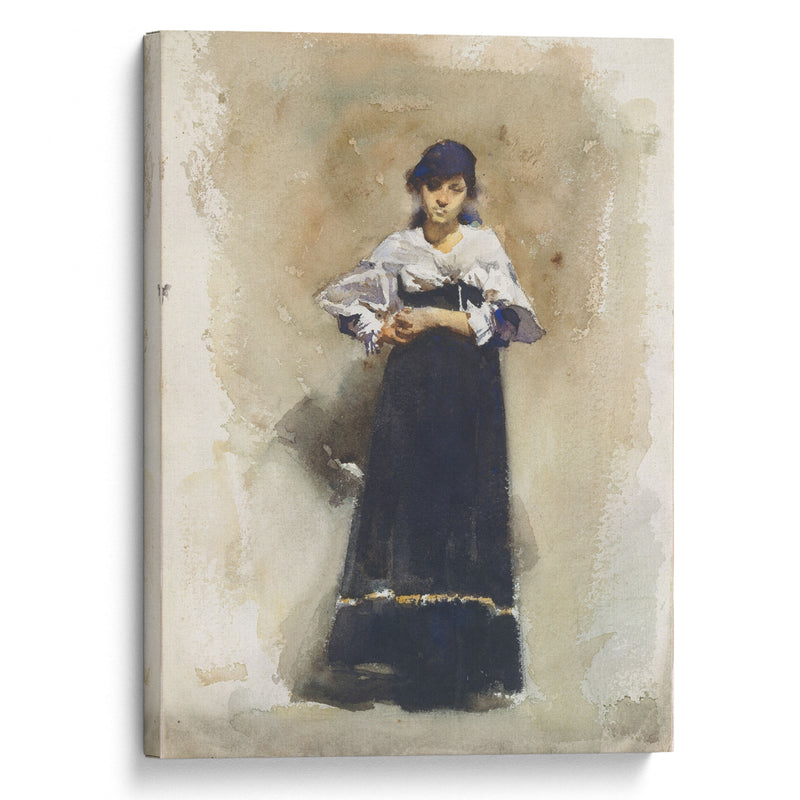 Young Woman with a Black Skirt (early 1880s) - John Singer Sargent - Canvas Print