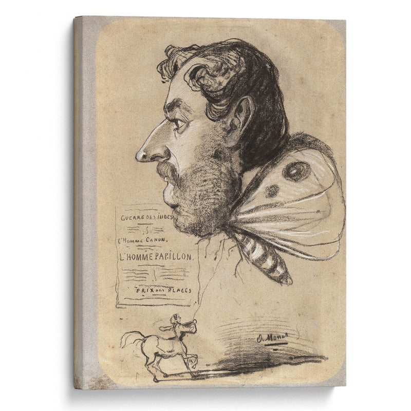 Caricature of Jules Didier (‘Butterfly Man’) (c. 1858) - Claude Monet - Canvas Print