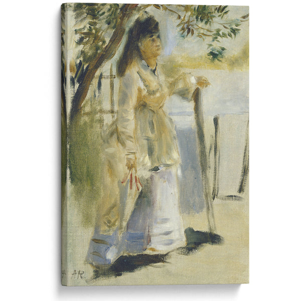 Woman by a Fence (1866) - Pierre-Auguste Renoir - Canvas Print