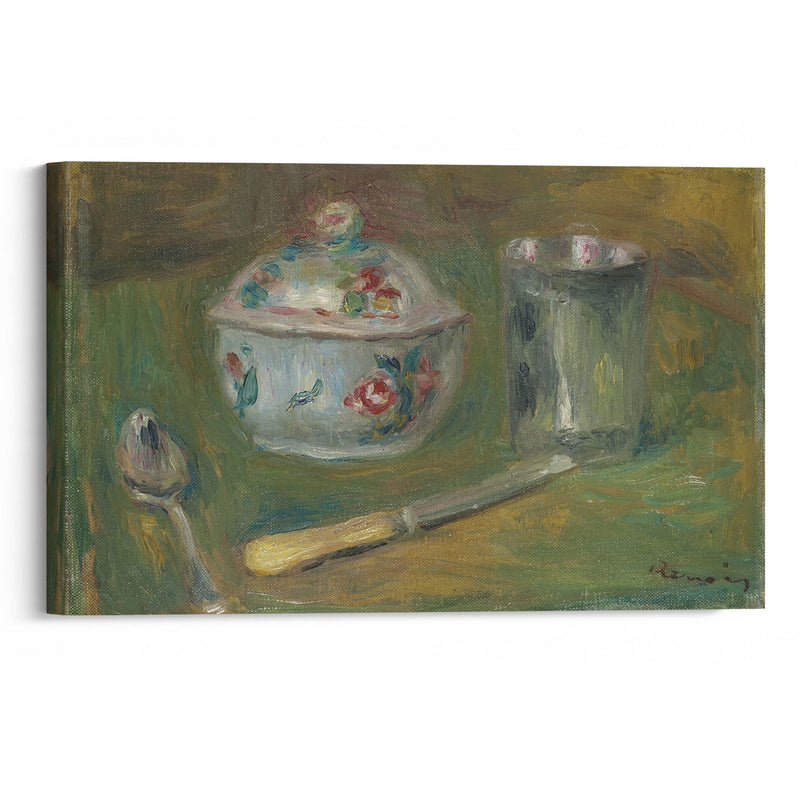 Sucrier, gobelet, cuillère et couteau (circa 1910) - Pierre-Auguste Renoir - Canvas Print