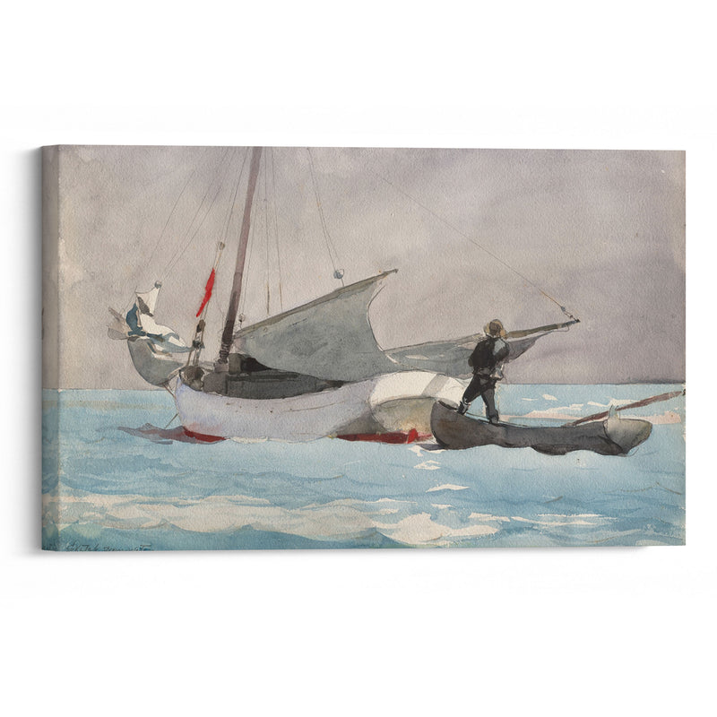 Stowing Sail (1903) - Winslow Homer - Canvas Print