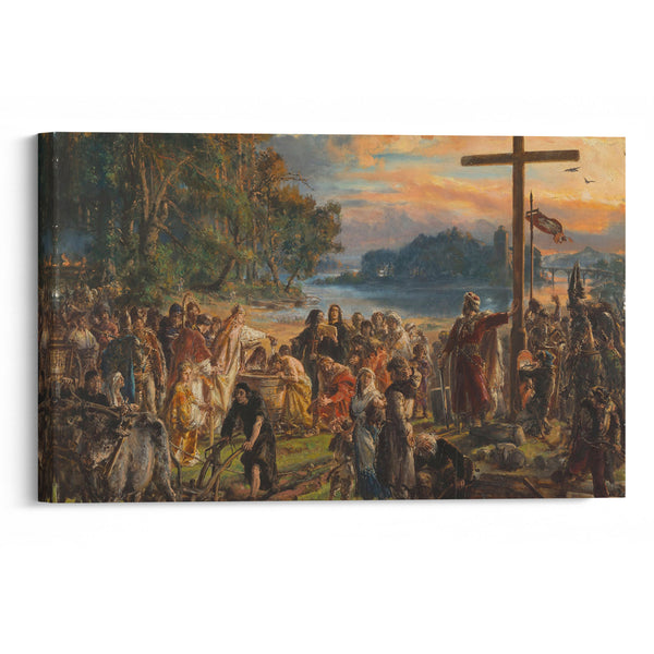 Adoption of Christianity, 965 AD, from the series “History of Civilization in Poland” (1889) - Jan Matejko - Canvas Print