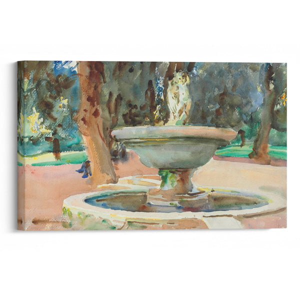 Fontana dei Pupazzi, Villa Borghese, Rome (circa 1906-07) - John Singer Sargent - Canvas Print