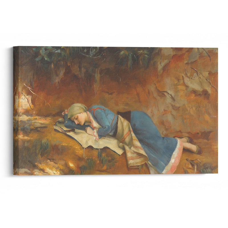 Resting Greek Girl - Theodoros Ralli - Canvas Print