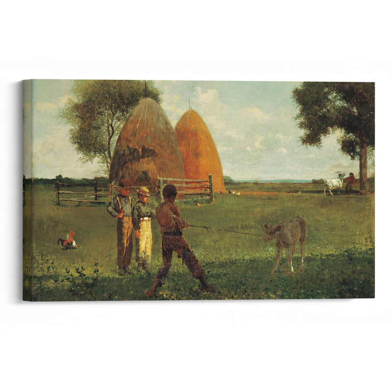 Weaning the Calf (1875) - Winslow Homer - Canvas Print