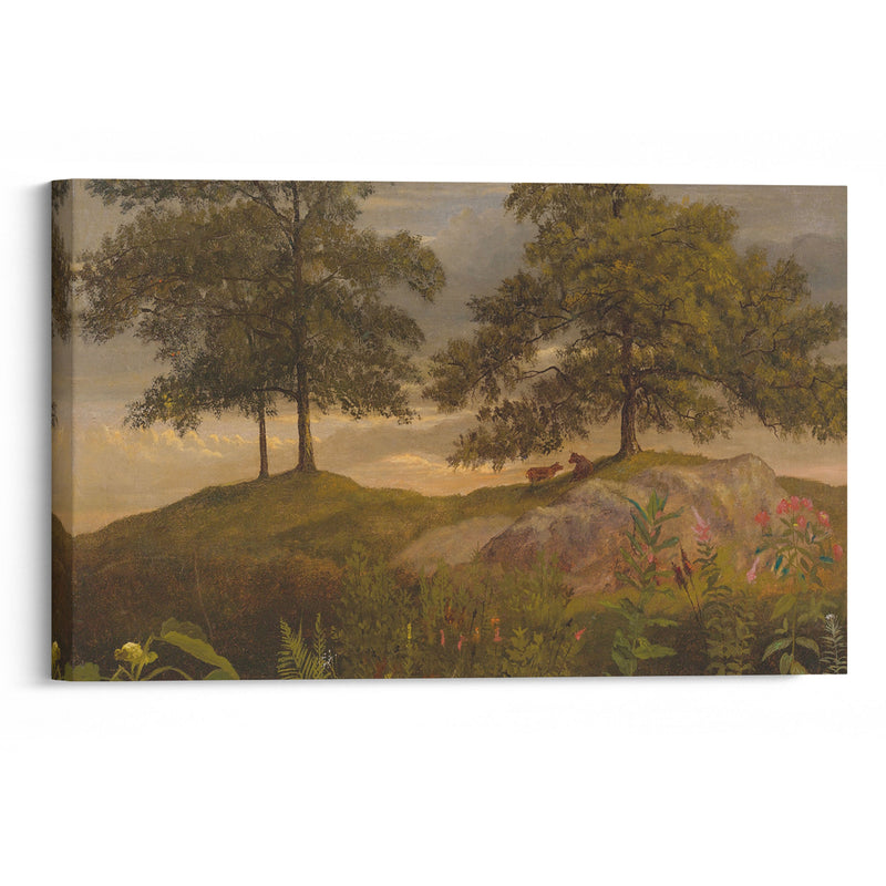 Landscape With Cows - Albert Bierstadt - Canvas Print