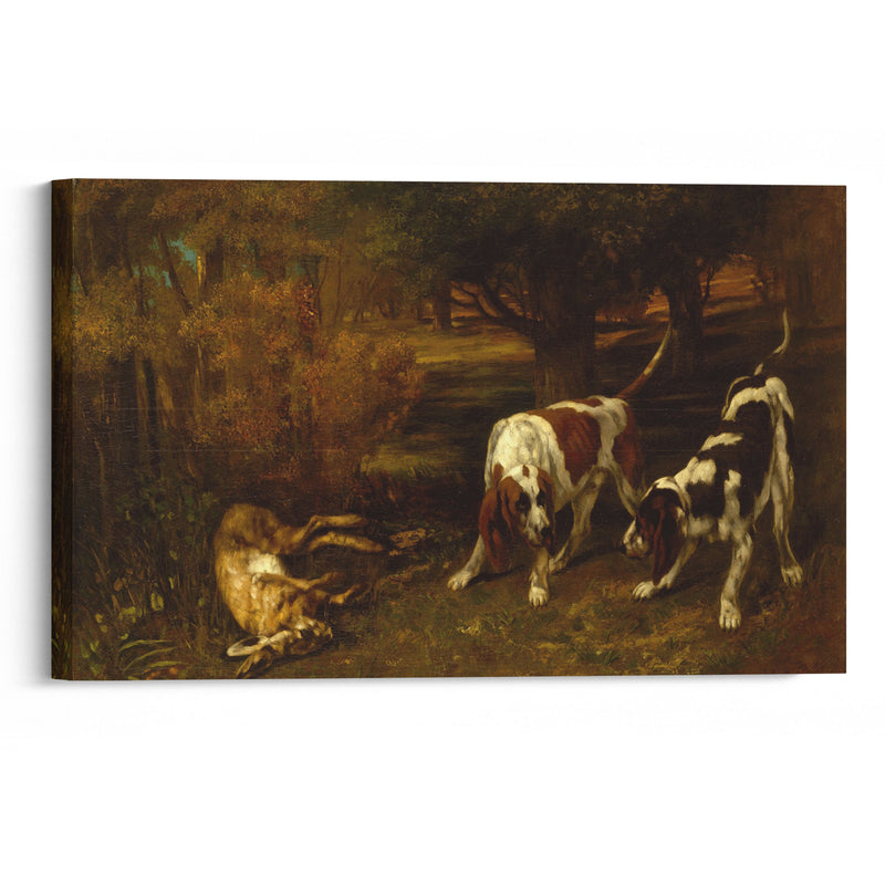 Hunting Dogs with Dead Hare (1857) - Gustave Courbet - Canvas Print