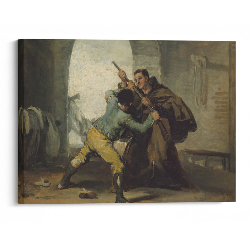 Friar Pedro Wrests the Gun from El Maragato (c. 1806) - Francisco de Goya - Canvas Print