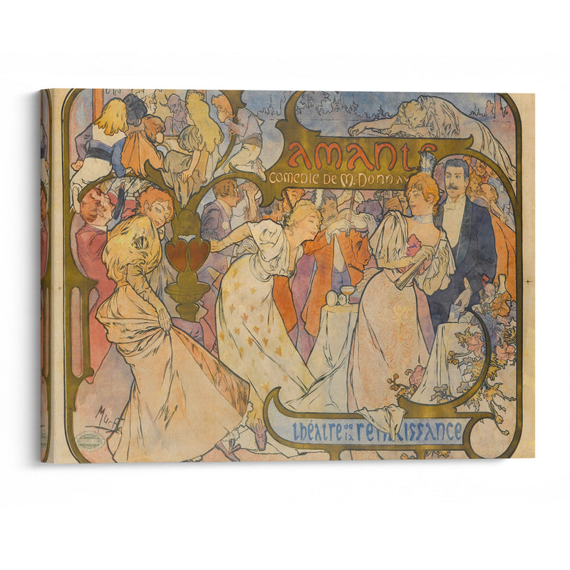 Amants (1895) - Alphonse Mucha - Canvas Print