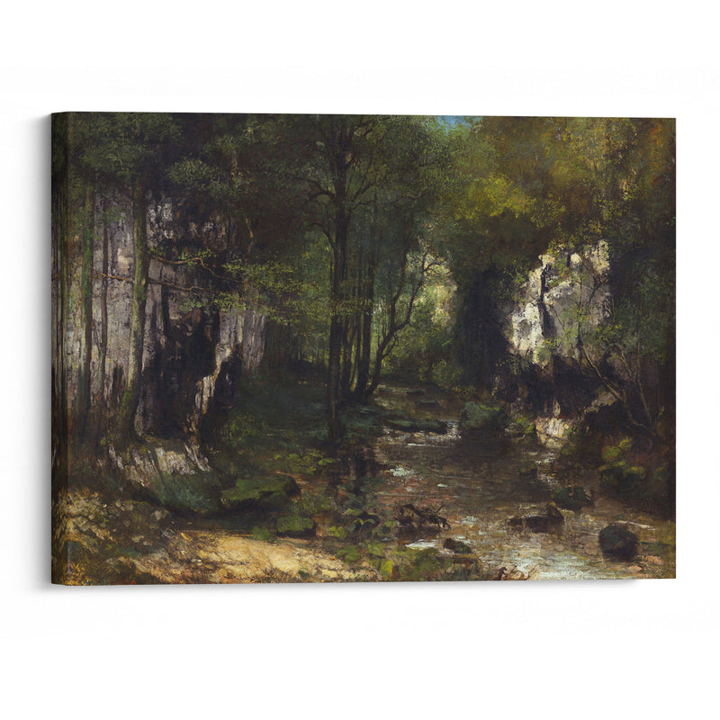 The Stream (Le Ruisseau du Puits-Noir; vallée de la Loue) (1855) - Gustave Courbet - Canvas Print