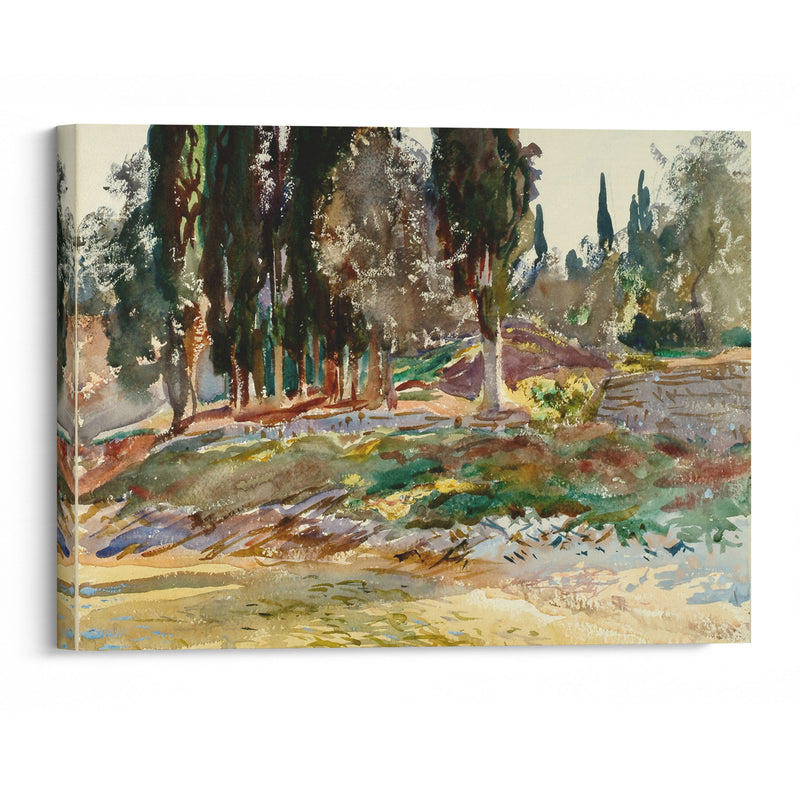 Cypress Trees at San Vigilio, Lake Garda (between 1856 and 1925) - John Singer Sargent - Canvas Print