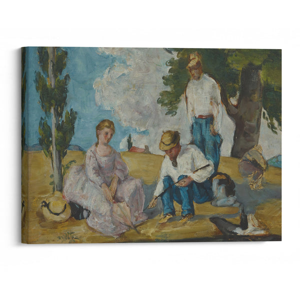 Picnic on a Riverbank (1873–74) - Paul Cézanne - Canvas Print