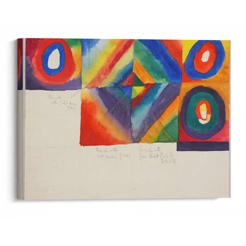 Color studies with information on painting technique (1913) - Wassily Kandinsky - Canvas Print