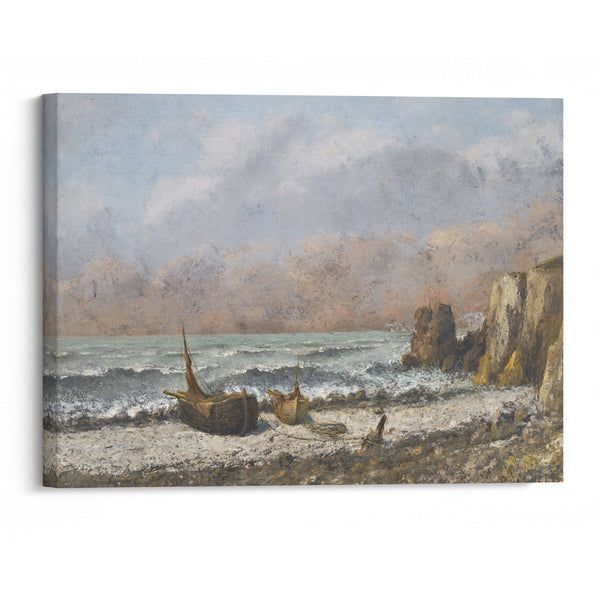 Deux bateaux sur la plage - Gustave Courbet - Canvas Print