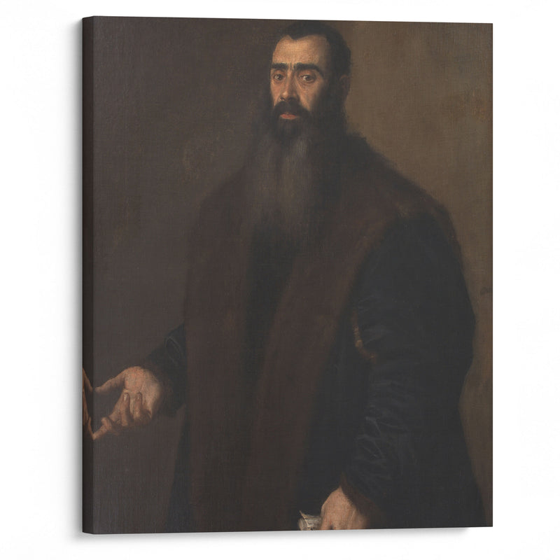 Portrait of the Nuremburg Merchant and Collector Willibald Imhoff the Elder (1519-1580) (1549 - 1570) - Titian - Canvas Print