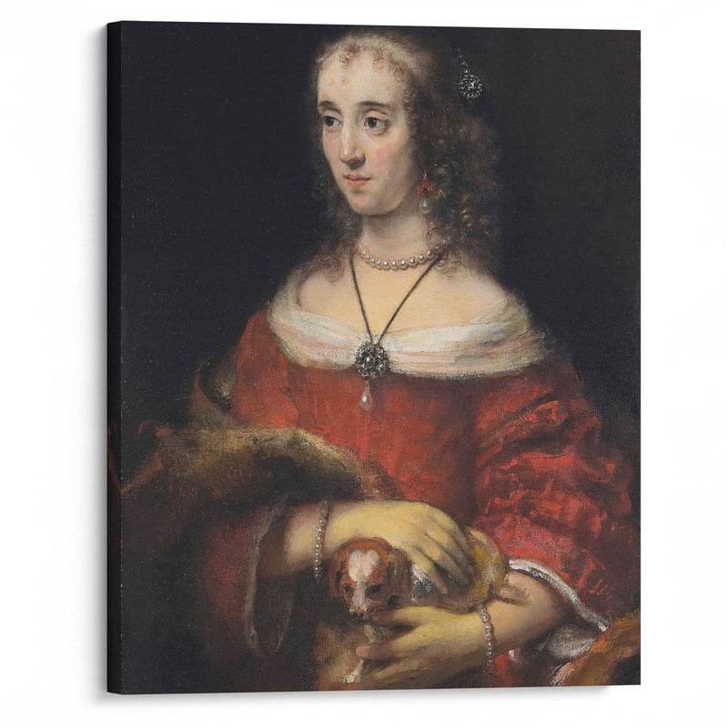 Portrait of a Lady with a Lap Dog (ca 1665) - Rembrandt van Rijn - Canvas Print