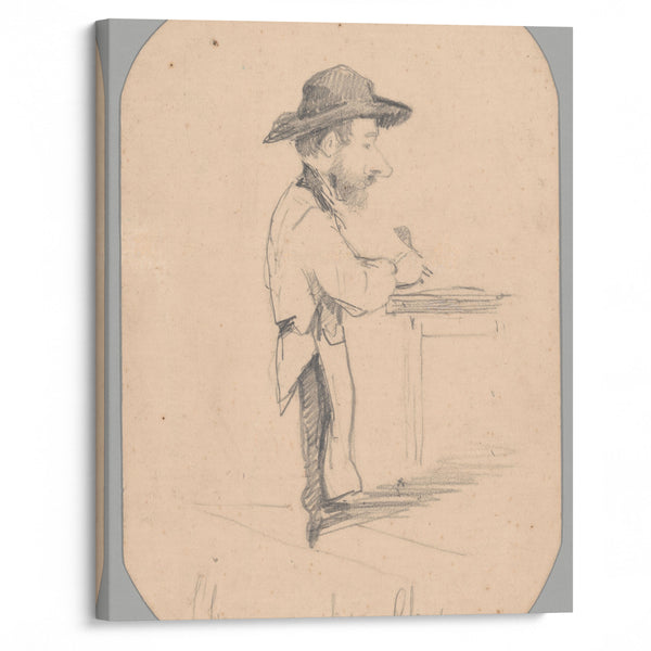 Caricature of a Man in the Small Hat (1855) - Claude Monet - Canvas Print