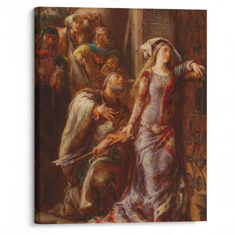 Queen Jadwiga and Dymitr of Goraj (1882) - Jan Matejko - Canvas Print