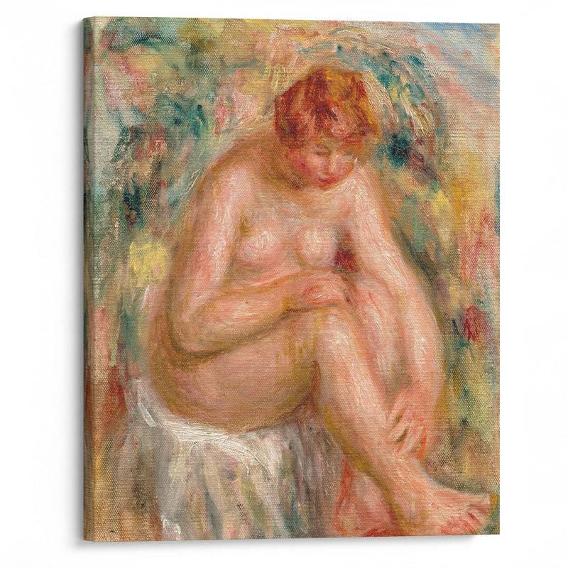 Femme nue assise vue de trois-quarts (Baigneuse) (1915–19) - Pierre-Auguste Renoir - Canvas Print