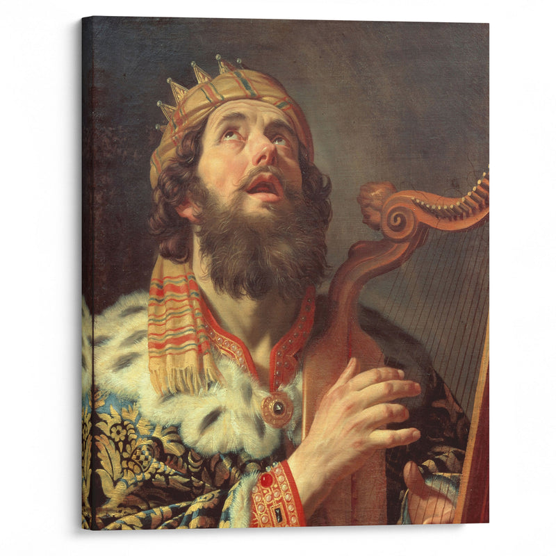 King David Playing the Harp (1622) - Gerard van Honthorst - Canvas Print