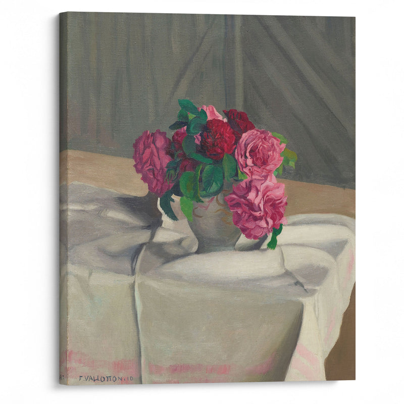 Roses dans un sucrier blanc (1910) - Félix Vallotton - Canvas Print