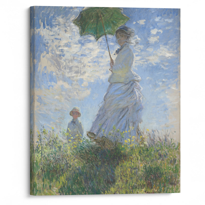 Woman with a Parasol – Madame Monet and Her Son (1875) - Claude Monet - Canvas Print