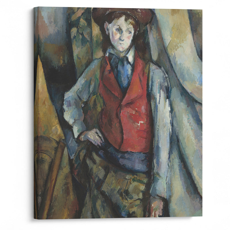 Boy in a Red Waistcoat (1888-1890) - Paul Cézanne - Canvas Print