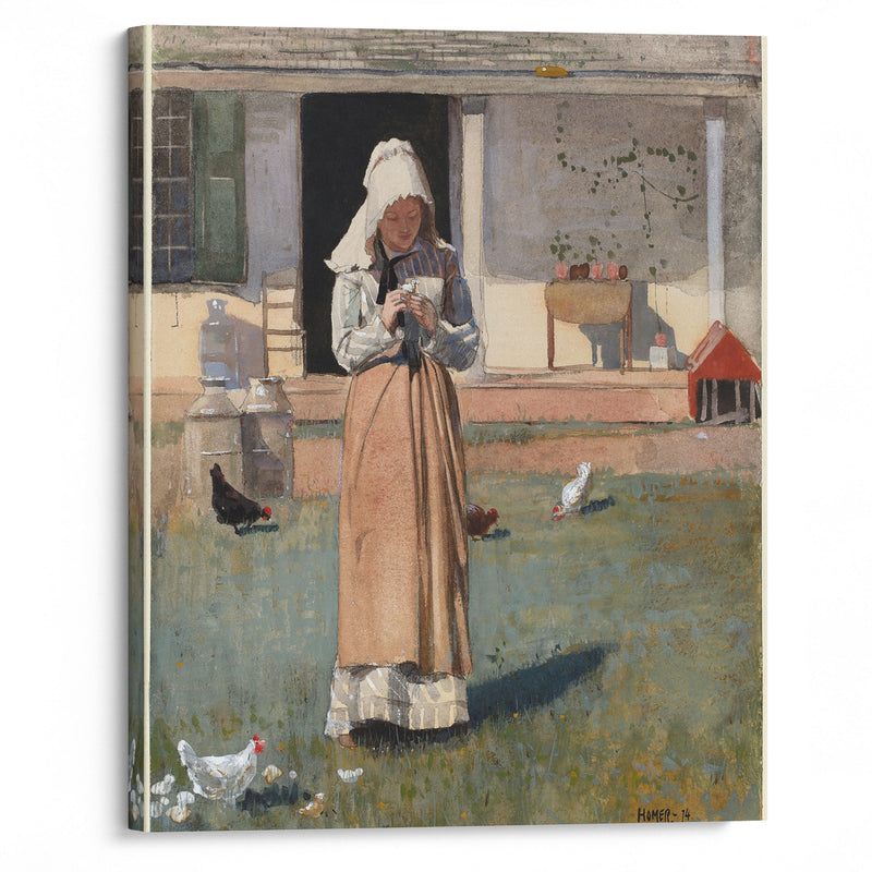 A Sick Chicken (1874) - Winslow Homer - Canvas Print