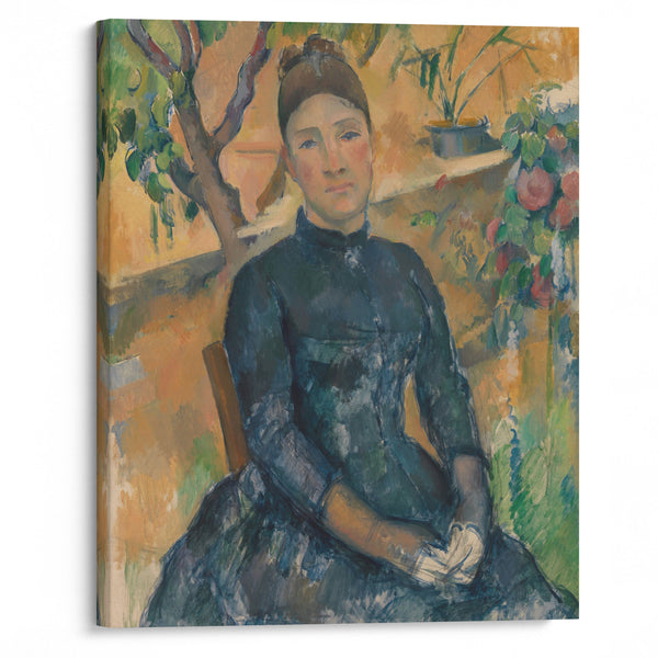 Madame Cézanne in the Conservatory (1891) - Paul Cézanne - Canvas Print