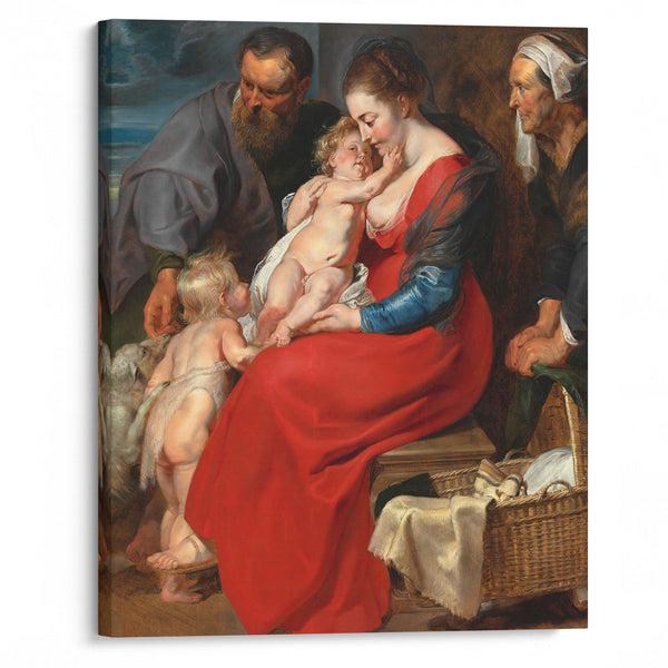 The Holy Family with Saints Elizabeth and John the Baptist (1615) - Peter Paul Rubens - Canvas Print