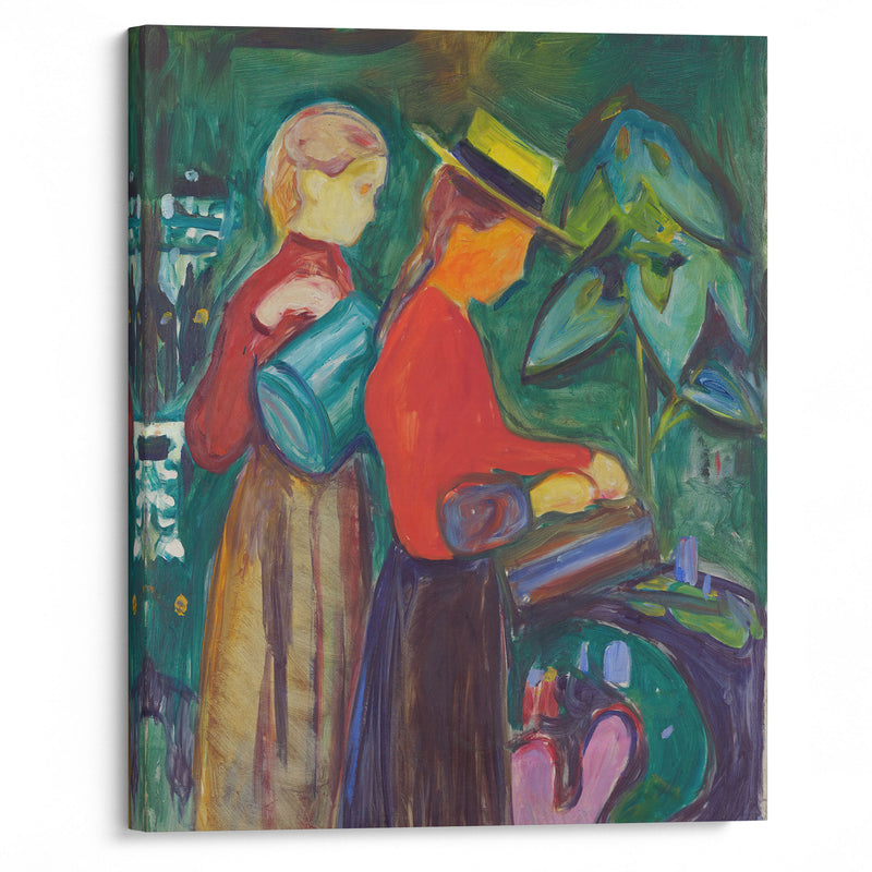 Girls watering Flowers (The Linde Frieze) (1904) - Edvard Munch - Canvas Print