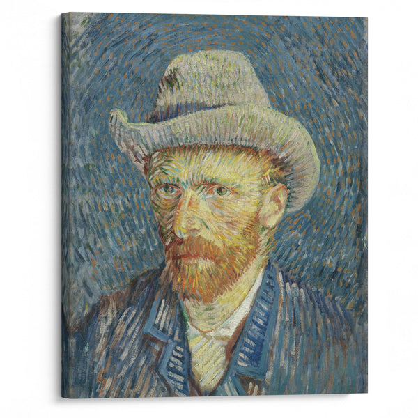 Self-portrait with grey felt hat (1887) - Vincent van Gogh - Canvas Print