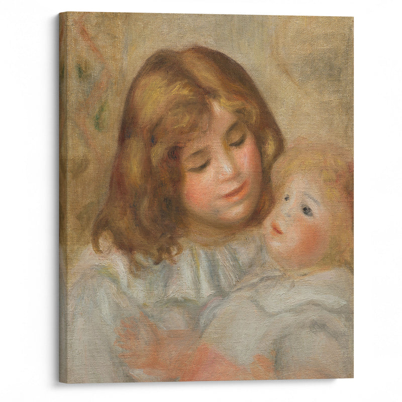 Petite fille avec sa poupée (circa 1897-1900) - Pierre-Auguste Renoir - Canvas Print