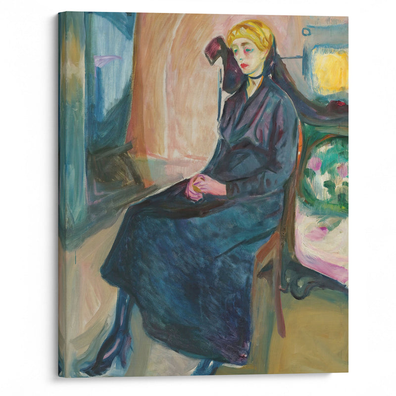 Sittende Ung Kvinne (Seated Young Woman) (1916) - Edvard Munch - Canvas Print