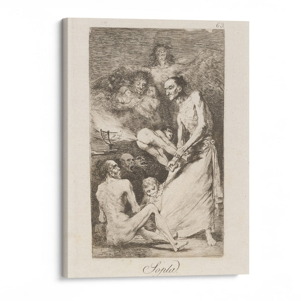 Sopla. (Blow.) (1796-1797) - Francisco de Goya - Canvas Print