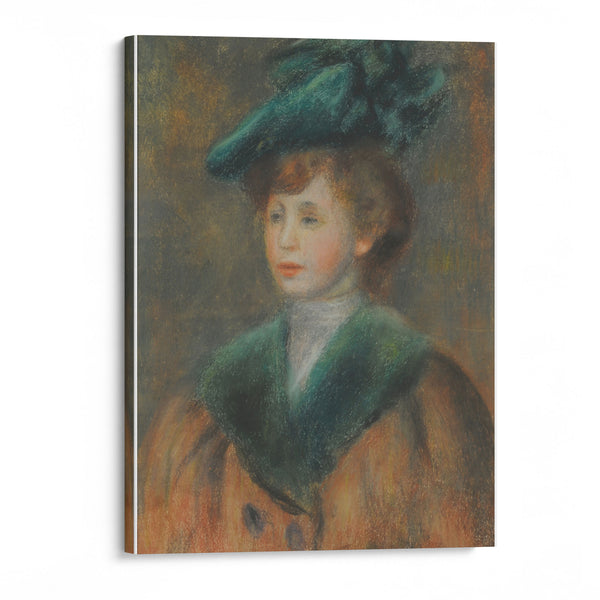 Young Woman in a Green Hat - Pierre-Auguste Renoir - Canvas Print