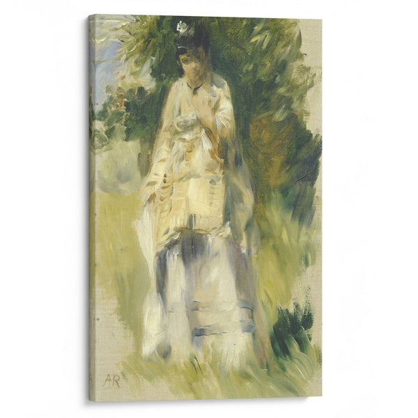 Woman Standing by a Tree (1866) - Pierre-Auguste Renoir - Canvas Print