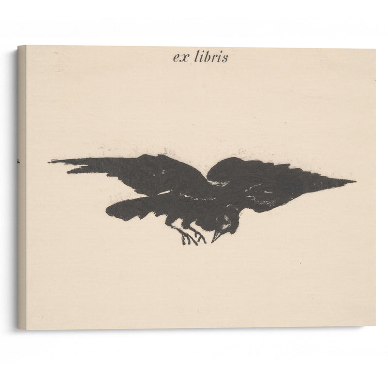 Flying Raven (ex libris) (1875) - Édouard Manet - Canvas Print