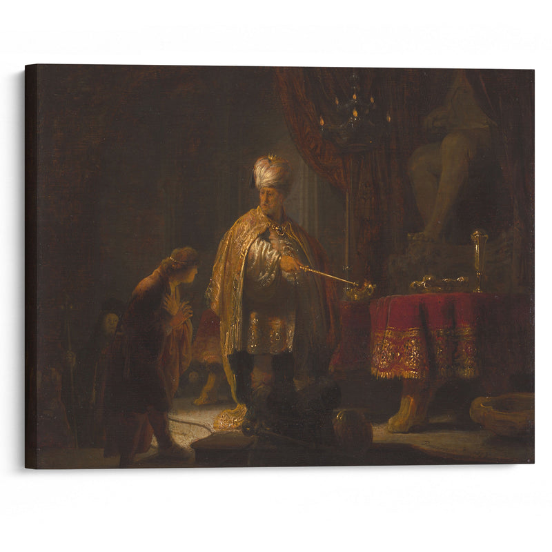 Daniel and Cyrus Before the Idol Bel (1633) - Rembrandt van Rijn - Canvas Print