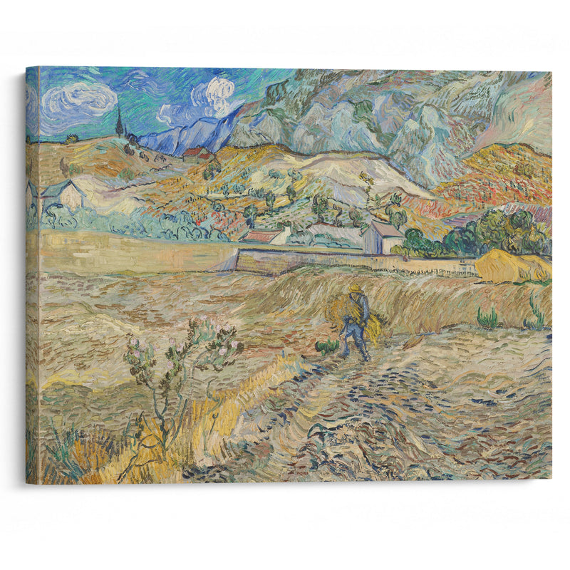 Landscape at Saint-Rémy (Enclosed Field with Peasant) (1889) - Vincent van Gogh - Canvas Print