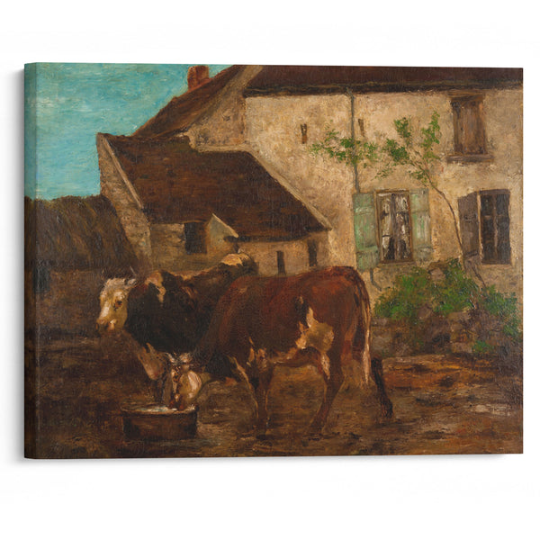 At the Water Trough - Gustave Courbet - Canvas Print