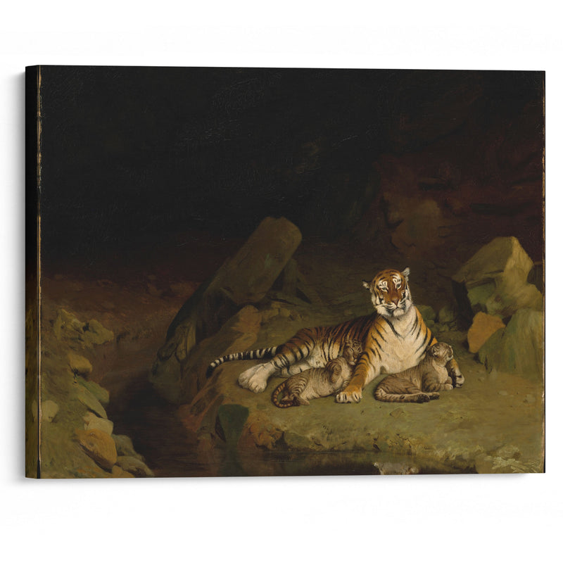 Tiger and Cubs (ca. 1884) - Jean-Léon Gérôme - Canvas Print