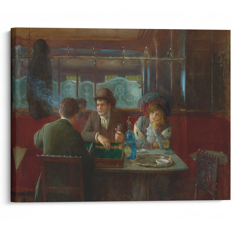 Backgammon At The Café - Jean Béraud - Canvas Print