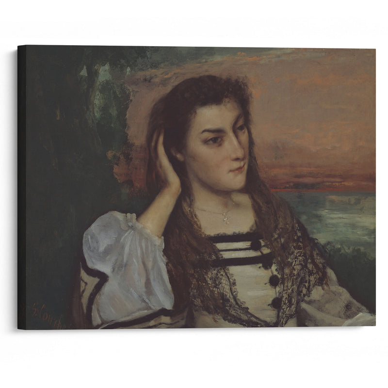 Reverie (Portrait of Gabrielle Borreau) (1862) - Gustave Courbet - Canvas Print