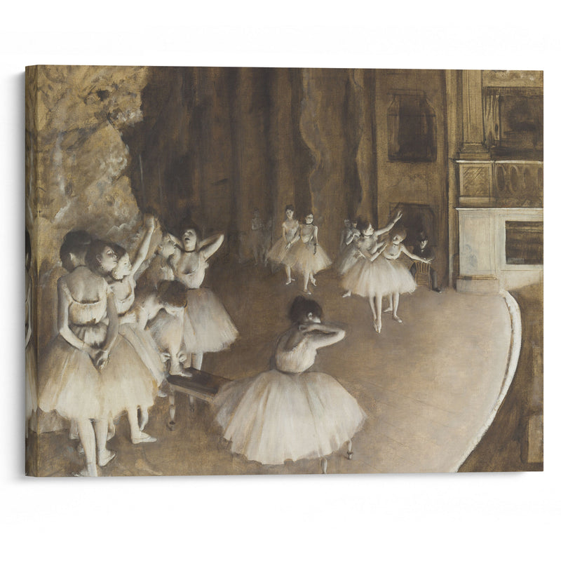 Ballet Rehearsal On Stage - Edgar Degas - Canvas Print