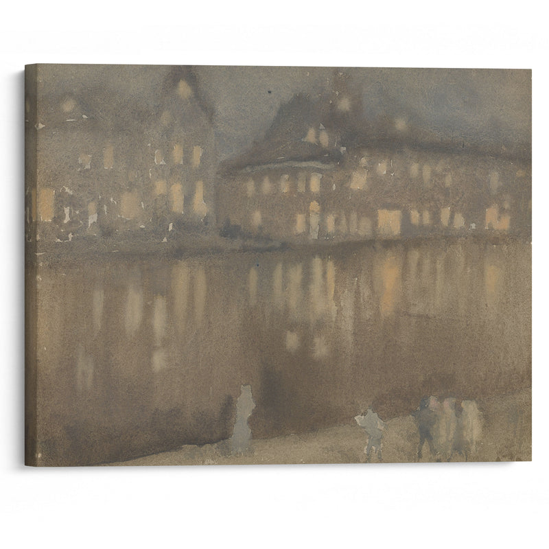 Grand Canal, Amsterdam: Nocturne (1882) - James Abbott McNeill Whistler - Canvas Print