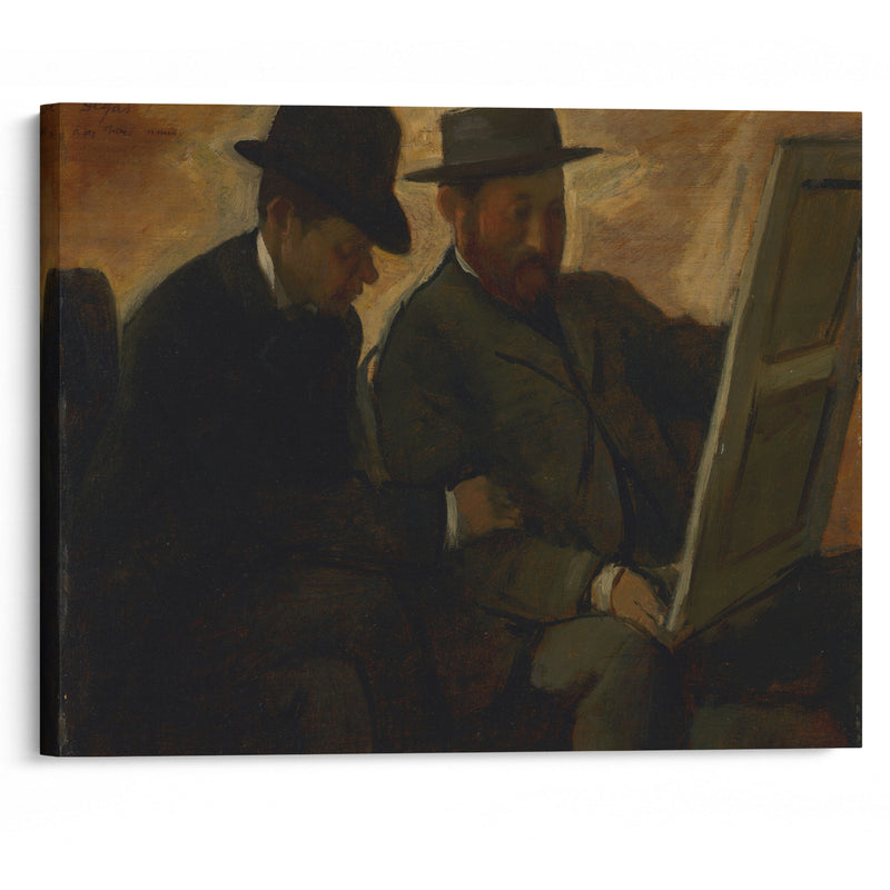 Paul Lafond and Alphonse Cherfils Examining a Painting (c. 1878-1880) - Edgar Degas - Canvas Print