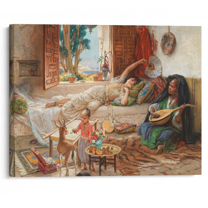 An Afternoon in Algiers - Frederick Arthur Bridgman - Canvas Print