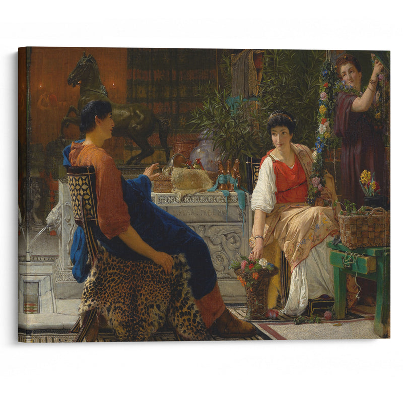 Preparations For The Festivities (The Floral Wreath) (1866) - Lawrence Alma-Tadema - Canvas Print