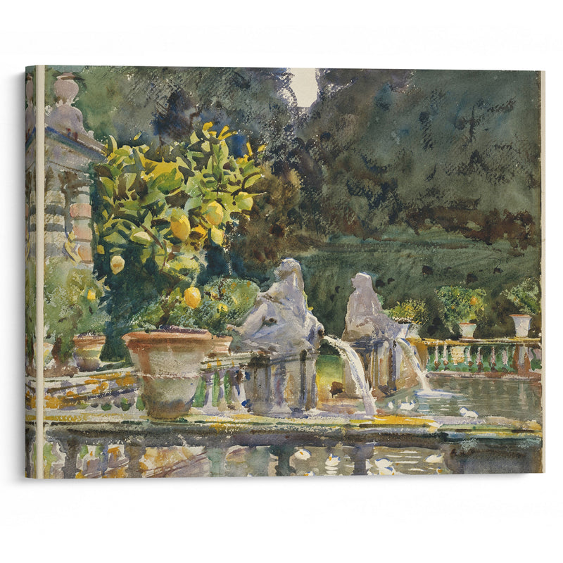 Villa di Marlia, Lucca; A Fountain (1910) - John Singer Sargent - Canvas Print